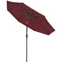 3M Round Garden Parasol Outdoor Patio Sun Shade Umbrella with Tilt Crank Wine Red