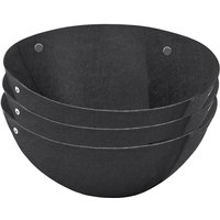 3PCS Hanging Flower Basket Liners Fabric Plant Round Planter Non-Woven Black Felt 14Inch