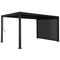 Louvered pergola 4 x 3m with a 3m blind black - Palace