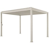 Louvered pergola aluminium 4 x 3m beige - Triomphe