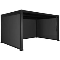 Louvered pergola 4 x 3m with 2 3m blinds and a 4m blind black - Palace