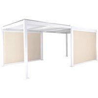 Louvered pergola 6 x 3m + 2 3m blinds white - Palace