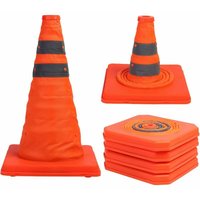 Hoopzi - 4 Pack 15.5 Inch Folding Signal Cones Multipurpose Reflective Safety Cones (4)