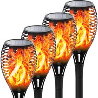 4 Pack Garden Torches Solar Torches Waterproof LED Security Lights Outdoor Decorative Atmosphere for Garden/Roadside/Christmas/Wedding/Festival