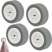 4-Pack Self-Adhesive Dish Towel Hanger, Round Self-Adhesive Dish Towel Hook Clip Holder, Self-Adhesive abs Towel Hanger for Bathroom, No Drilling,