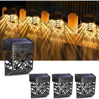 4 Pack Solar Light Outdoor IP54 Waterproof Warm White led Pattern Outdoor Solar Lamp for Garden Patio Yard Lawn Driveway