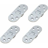 4 Pcs Folding Table Hinge, Flat Door Foldable Cabinet Hinge, Metal Zinc Round Edge Sewing Machine, Drop Leaf Table Furniture Folding Shelf Hinge for