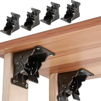 4-Piece Folding Support Bracket Set, Self-Locking Hinges, Hinges for Folding Furniture Legs, Folding Support Leg Fittings and Braces, for Tables,