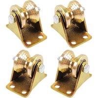 Aougo - 4 pieces single roller for lifting reeving - sliding gate guide rail - 55 mm V-shaped grooved wheel - for ropes, steel cables etc.