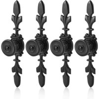4 Pieces Vintage Style Door Knobs, Retro Black Aluminum Cabinet Handle, for Simple and Modern Wardrobe Doors, Drawers