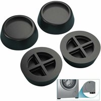4 Rubber Feet for Washing Machine, Universal Washing Machine Pads Non-Slip and Shock Absorbing (6.5cm), Black