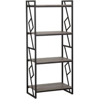 Beliani - Industrial 4 Tier Bookshelf Living Room Bookcase Metal Frame Wood Finish Forres