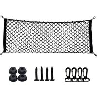 40 x 110 cm Car Trunk Storage Net, Large Size Car Trunk Net, Car Accessory Net, Children's Luggage Net, for SUVs, Trucks, Black with 4 Hooks