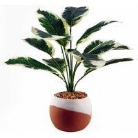 40cm Artificial Pothos Variegated Plant with Planter