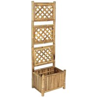 Garden Raised Bed with Trellis Bamboo 40 cm Vidaxl