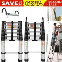 Briefness - 4.4M Aluminium Loft Ladder Extendable Telescopic Ladders Portable Extension Ladder Multi-Purpose Collapsible Ladders