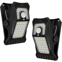 45 LED Solar Light Outdoor with Motion Sensor and Clamp, 3 Modes and 3 Mounting Methods, IP65 Waterproof Security Lighting for Wire Mesh Fences,