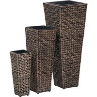 Raised Beds 3 pcs Water Hyacinth Dark Brown vidaXL