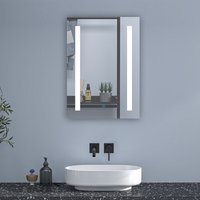 Sky Bathroom - 45x60cm led Bathroom Mirror with Lights and Demister Touch Switch Wall Mounted Bathroom Mirrors Vanity Mirror