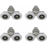 Gotrays - 4PCS 25mm Shower Door Rollers Double Wheels Shower Door Rollers Sliding Bathroom Shower Door Rollers Replacement Shower Roller,Bathroom