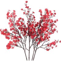 4pcs Artificial Gypsophila Flowers Bouquet Artificial Plant Red Wedding Home Party Decoration Floral Arrangement
