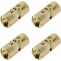 Odipie - 4pcs Brass Invisible Hidden Barrel Hinge 10mm for Jewelry Box Hardware Folding Table Cabinet Door Crafts Hardware Accessories