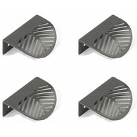 Odipie - 4pcs Leaf Shape Cabinet Pulls Black Brass Kitchen Furniture Handles Copper Door Drawer Pulls