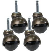 Odipie - 4x Small swivel castors 8×38mm vintage furniture castors diameter 50mm for coffee table flower stand cabinet