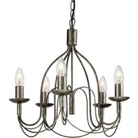 Firstlight Regency - 5 Light Chandelier Antique Silver, E14