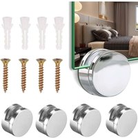 5 pcs, round mirror clips, glass clips for bathroom mirrors, round wall-mounted zinc alloy brackets