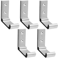 5-Piece Bathroom Hook Rack with Folding Hooks, Wall-Mounted Towel Hooks, 90° Foldable Solid Aluminum Clothes Hooks