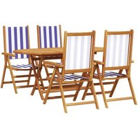 Vidaxl - Garden Dining Set 5 pcs Blue and white Solid acacia wood