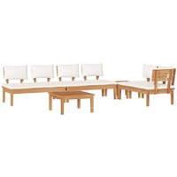 Garden Bench Set with Cushion with Storage 5 pcs Brown, Cream Vidaxl