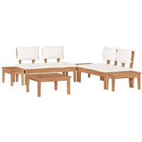 Garden Bench Set with Cushion with Storage 3 pcs Brown, Cream Vidaxl