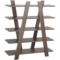 Beliani - Modern Scandinavian Living Room Bookcase Bookshelf Dark Wood Escalante