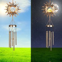 5-tube wind chime for outdoor use, solar wind chime for garden, terrace, indoors, childrens room, garden window, keepsake gift