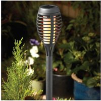 Smart Garden - 5 x Slate Grey Solar Party Flaming Torch Light Stake Lantern led