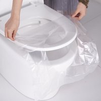 50 antibacterial disposable toilet seat covers, individually wrapped, made of plastic, ideal for travel and camping