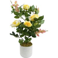 50cm Artificial Yellow Rose Plant