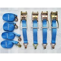 50MM Ratchet Straps 4 Metre 5 Ton x4 (5000KG 4M Tie Down Lashing Claw J Hook)