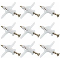 Ymyny - 50pcs Drywall Anchor Set, Plastic Expansion Pipe Anchor Kit, Self-Drilling for Aircraft, Used for Most Light Gypsum Walls