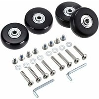 50x18mm Replacement Suitcase Wheels, Rubber Swivel Wheels, Wheel Bearing Repair Kit, Black