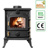 5KW Multifuel Stove Log Burner Fireplace Cast Iron Defra Approved Eco Design