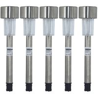 5x White led Solar Powered Stake Lights