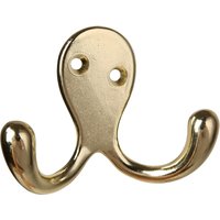 6 Pack Double Prong Hooks, Double Hooks with 12 Screws, Wall Hooks, Heavy Duty Hooks for Hats, Clothes, Coats, Towels, Keys (Light Yellow)