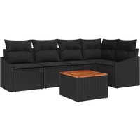 Vidaxl - Garden Sofa Set 6 pcs Black