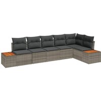 Vidaxl - Garden Sofa Set 6 pcs Grey 319 x 154 x 85 cm Poly rattan