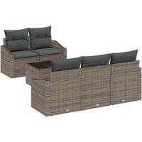 Garden Sofa Set with Cushion Manual 6 pcs Grey 55 x 55 x 37 cm Vidaxl