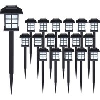 DEUBA Solar LED Garden Path Marker Lights Outdoor Pathway Border Lighting with Ground Spikes Weatherproof Automatic Twilight Sensor Lamps Built-in
