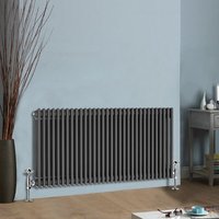 NRG - 600 x 1460mm Traditional Anthracite Horizontal Cast Iron Style Radiator Triple Column
